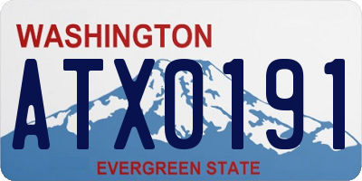 WA license plate ATX0191