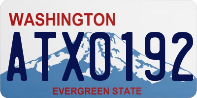 WA license plate ATX0192