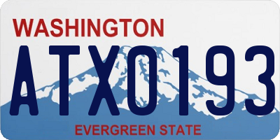 WA license plate ATX0193