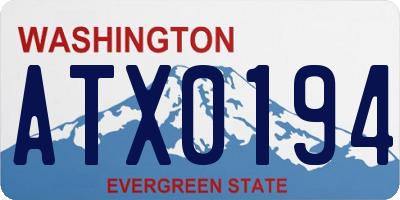 WA license plate ATX0194