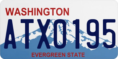 WA license plate ATX0195