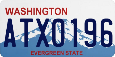 WA license plate ATX0196