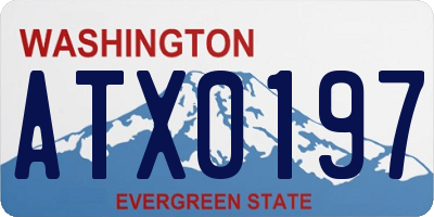 WA license plate ATX0197