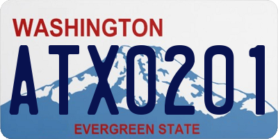 WA license plate ATX0201