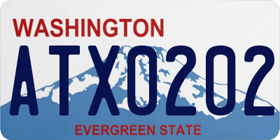WA license plate ATX0202