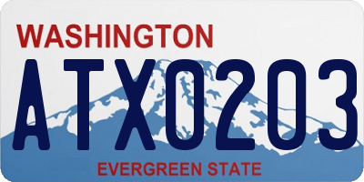 WA license plate ATX0203