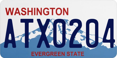 WA license plate ATX0204