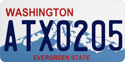 WA license plate ATX0205