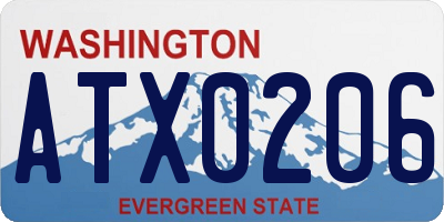 WA license plate ATX0206