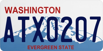 WA license plate ATX0207