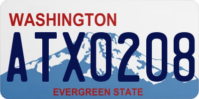 WA license plate ATX0208