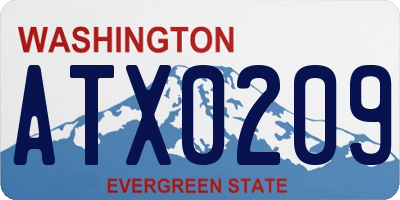 WA license plate ATX0209