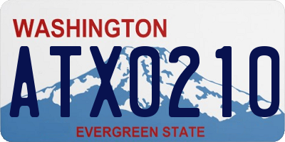 WA license plate ATX0210