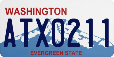 WA license plate ATX0211