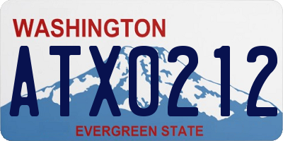 WA license plate ATX0212