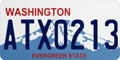 WA license plate ATX0213