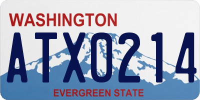 WA license plate ATX0214