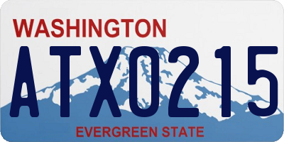WA license plate ATX0215