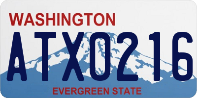 WA license plate ATX0216