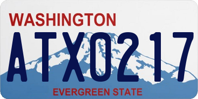 WA license plate ATX0217
