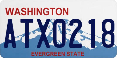 WA license plate ATX0218
