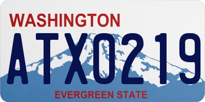 WA license plate ATX0219
