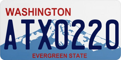 WA license plate ATX0220