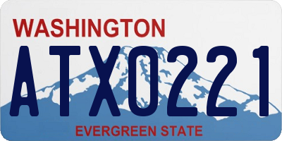 WA license plate ATX0221