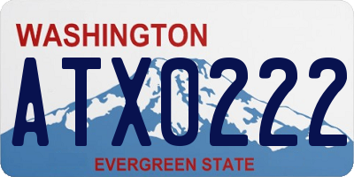 WA license plate ATX0222