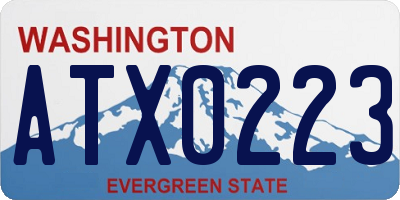 WA license plate ATX0223