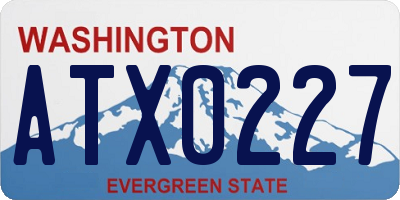 WA license plate ATX0227