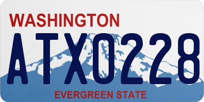 WA license plate ATX0228