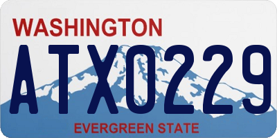WA license plate ATX0229