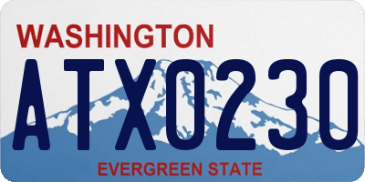 WA license plate ATX0230