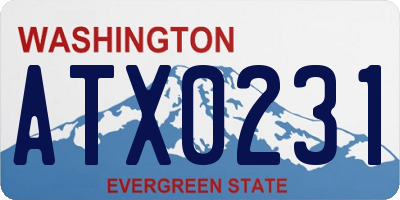 WA license plate ATX0231