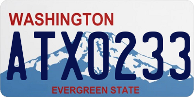 WA license plate ATX0233