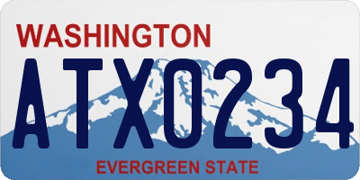 WA license plate ATX0234