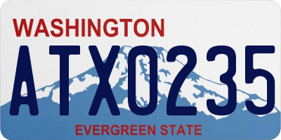 WA license plate ATX0235