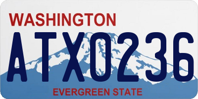WA license plate ATX0236