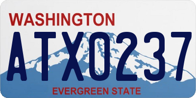 WA license plate ATX0237