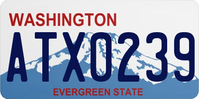 WA license plate ATX0239