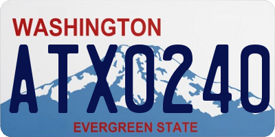 WA license plate ATX0240