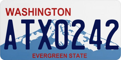WA license plate ATX0242