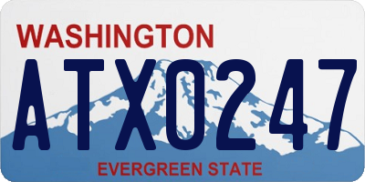WA license plate ATX0247