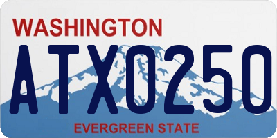 WA license plate ATX0250