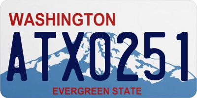 WA license plate ATX0251