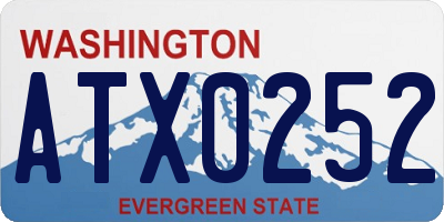WA license plate ATX0252