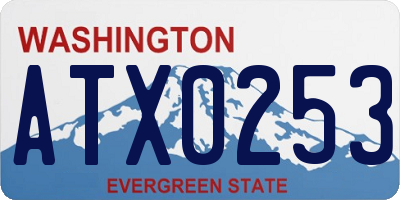 WA license plate ATX0253