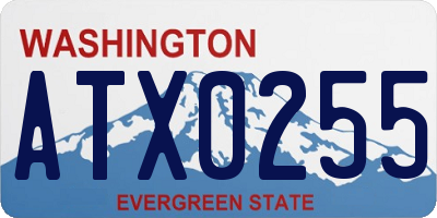 WA license plate ATX0255
