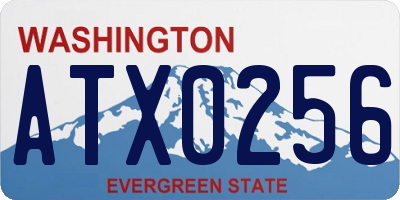 WA license plate ATX0256